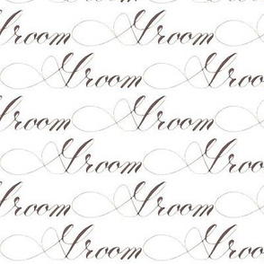 Groom in Brown Hand Lettered Calligraphy