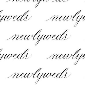 Newlyweds in Black Hand Lettered Calligraphy