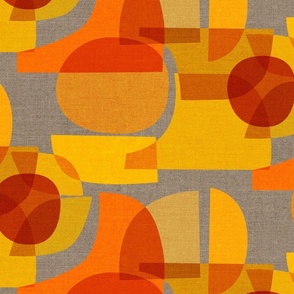 Mid Century Kaleidoscope {Orange Grey}  sideways