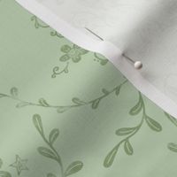 Soft Stamped Damask, Sage Green