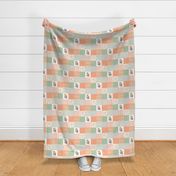 3 inch Sweet as a Peach - Wholecloth Cheater Quilt - Rotated