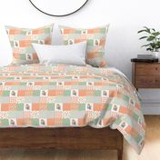 3 inch Sweet as a Peach - Wholecloth Cheater Quilt - Rotated