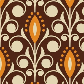 Pattern 0095A - caramel vintage ornaments