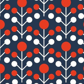 Pattern 0096c - abstract berries, red