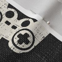 Game Controllers Cream on Dark Grey Linen Rotated - large scale