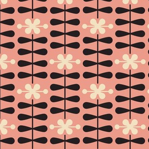 Pattern 0097e - art deco flowers, pink