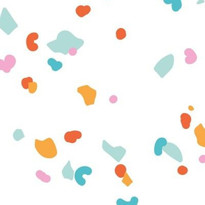 Retro terrazzo little spots and speckles in multi color trendy marble nursery texture orange red mint blue LARGE