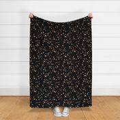 Retro terrazzo little spots and speckles in multi color trendy marble nursery texture rust gray cinnamon beige on black LARGE