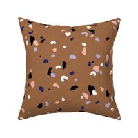 Retro terrazzo little spots and speckles in multi color trendy marble nursery texture rust brown black blue lilac blush  LARGE