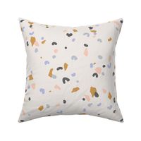 Retro terrazzo little spots and speckles in multi color trendy marble nursery texture sand ochre lilac peach blush LARGE