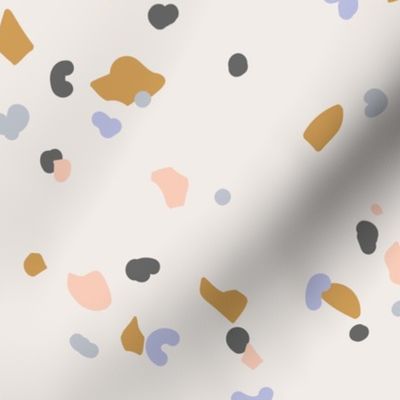 Retro terrazzo little spots and speckles in multi color trendy marble nursery texture sand ochre lilac peach blush LARGE