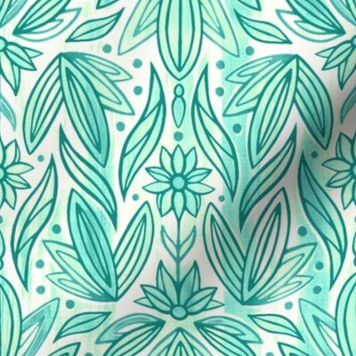 Rococo Teal Mint Art Deco - Small Scale