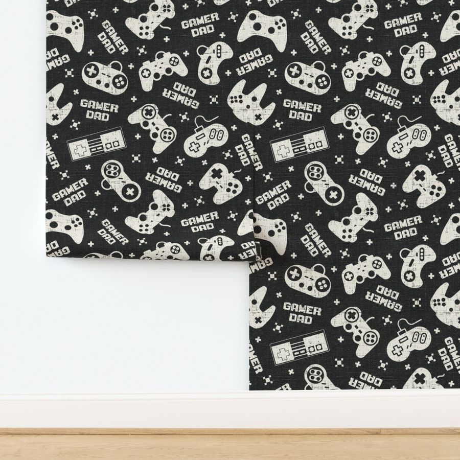 Gamer Dad Charcoal Linen - extra large scale