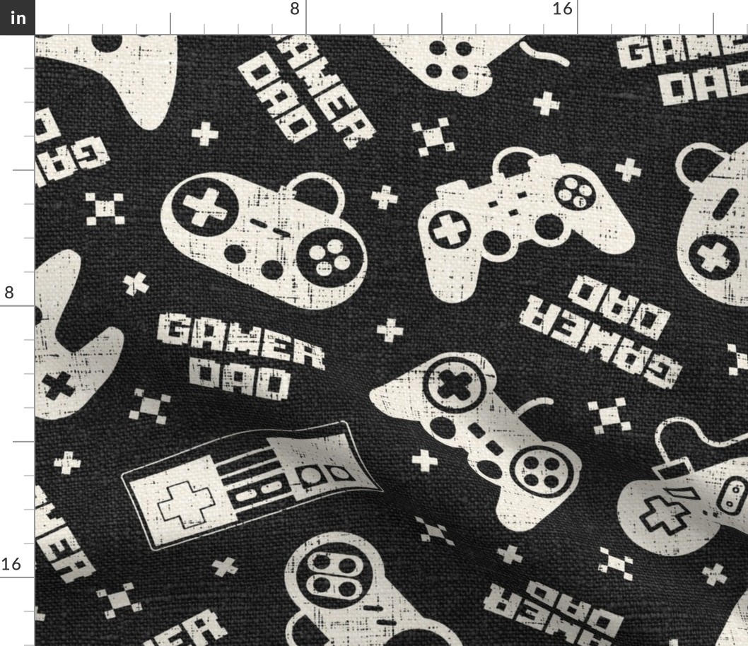 Gamer Dad Charcoal Linen - extra large scale