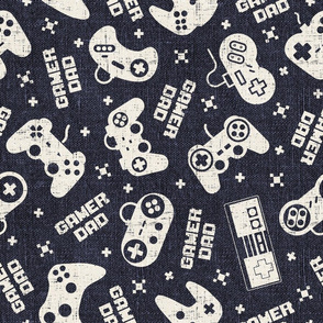 Gamer Dad Navy Linen Rotated - large scale