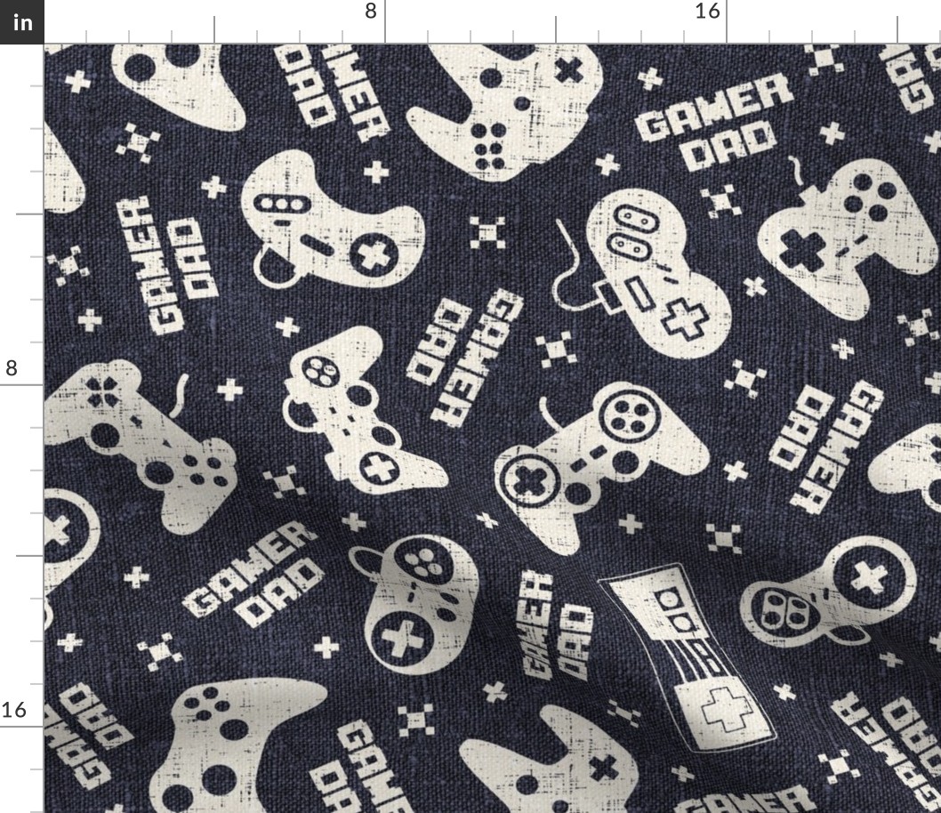 Gamer Dad Navy Linen Rotated - large scale