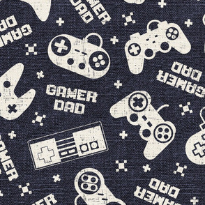 Gamer Dad Navy Linen - extra large scale