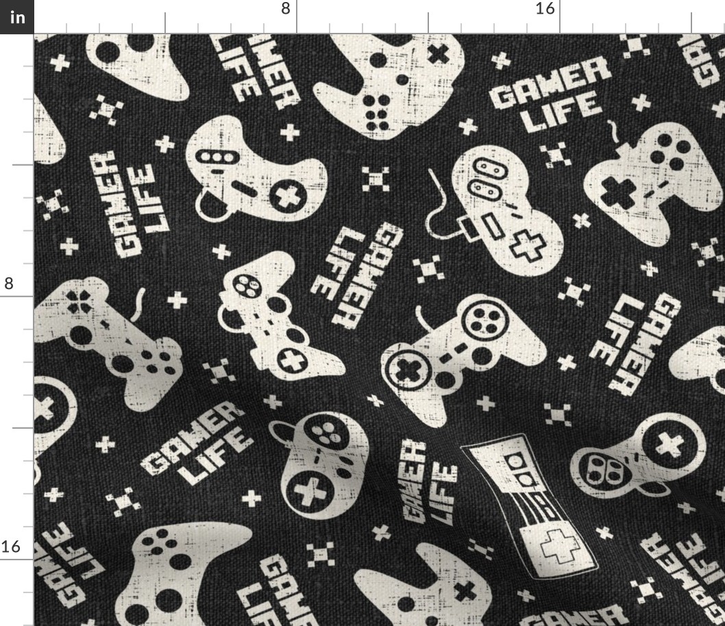 Gamer Life Charcoal Linen Rotated - large scale