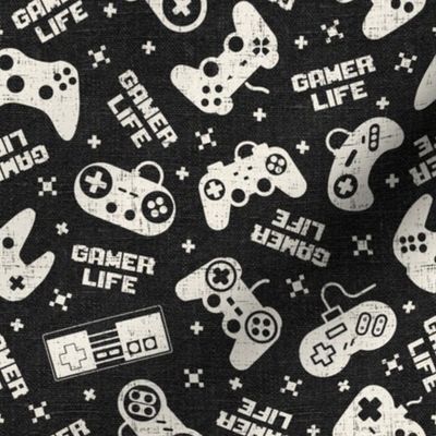 Gamer Life Charcoal Linen - medium scale