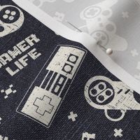 Gamer Life Navy Linen - medium scale