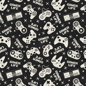 Gamer Life Charcoal Linen - large scale