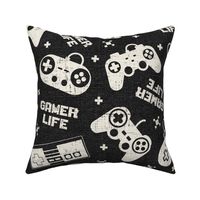 Gamer Life Charcoal Linen - extra large scale