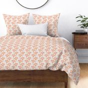 381 $ - Large scale watercolour wild flowers and weeds in orange and blush : Down by the River - for kids apparel, crafting, patchwork, pet accessories, wallpaper and bed linen