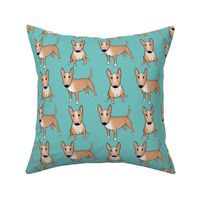 Bullterrier, red, solid mint pastel
