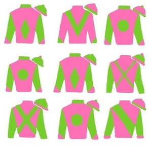 Vs 3, Jockey Silks - Preppy  Pink, Green  & White