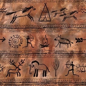 Cave Man Marks Aztec Tribal Bohemian Anthropologist