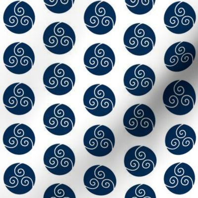 Wind Swirls Navy & White