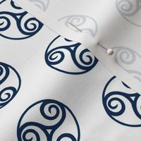 Celtic Wind Symbol - White & Navy Small Scale