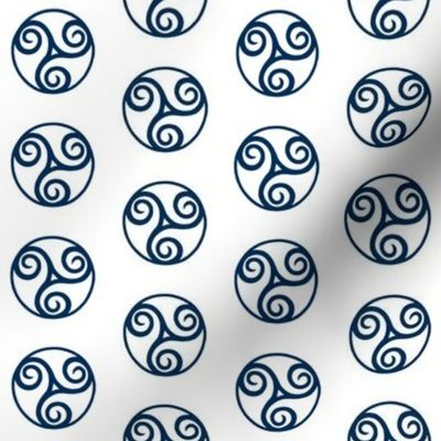 Celtic Wind Symbol - White & Navy Small Scale