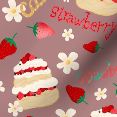 Tasty Valentine Strawberry and Cakes  