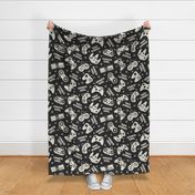 Gamer Girl Charcoal Linen - extra large scale