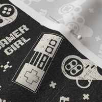 Gamer Girl Charcoal Linen - medium scale