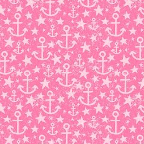 Simple Anchor and Stars in Pink