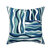 ripples and pebbles - wavy patchwork - large