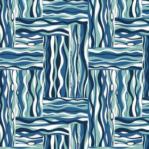 ripples and pebbles - wavy patchwork - medium