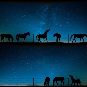 WesternHorsesStarryNight-SIlhouettesFabric150