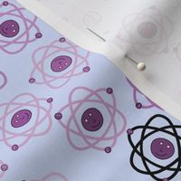 Cute Atoms in Pink on Blue