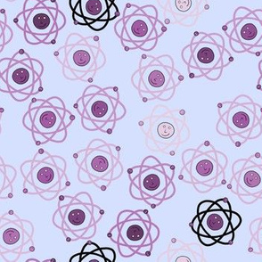 Cute Atoms in Pink on Blue