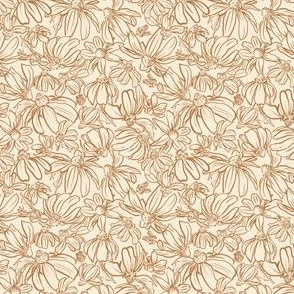 Meadow Flowers - Small ditsy floral - Tan