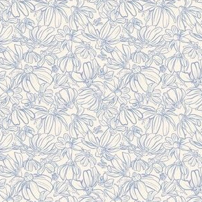 Meadow flowers - ditsy small floral - Sky Blue cream