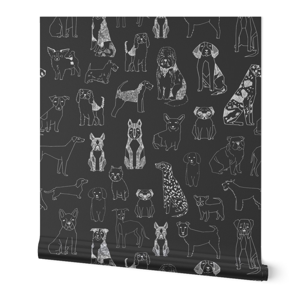 dogs // black and white hand drawn dog illustration cute dogs pet dogs 