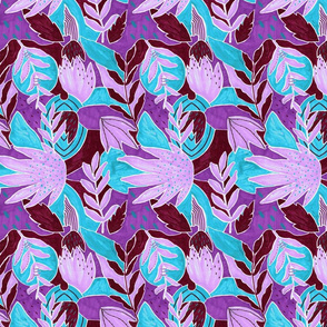 Botanical abstract violet tones