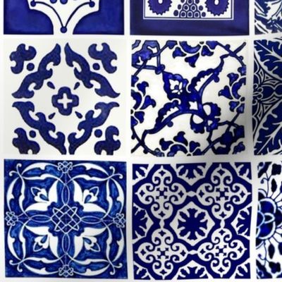 Talavera Tiles 3.5"  blue & white