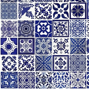 Talavera Tiles 3.5"  blue & white
