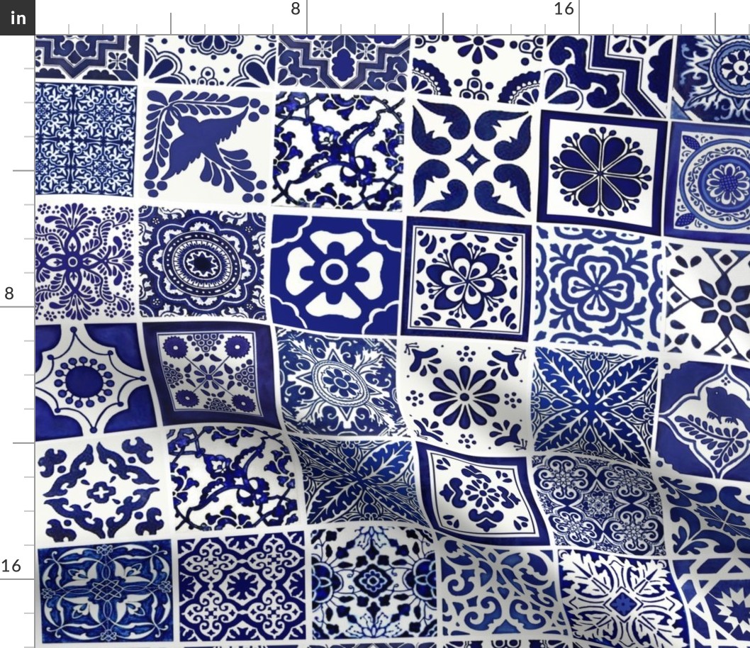 Talavera Tiles 3.5"  blue & white