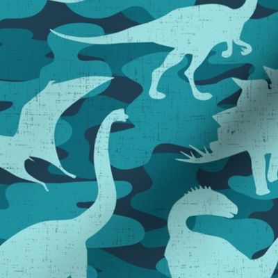 TEAL Camo Dinosaurs - large scale